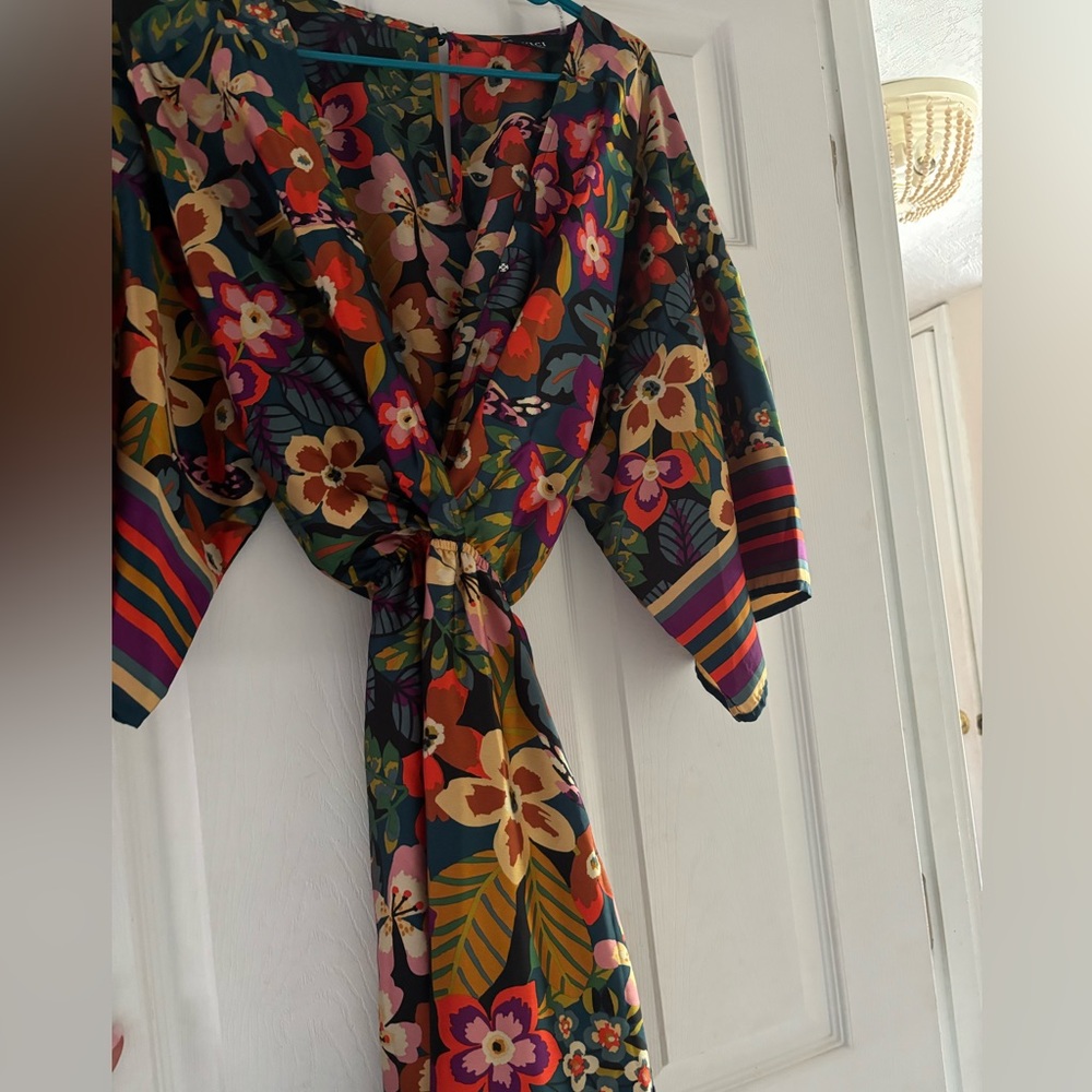 Vici Floral Tie-Front Jumpsuit - Picture 2 of 3